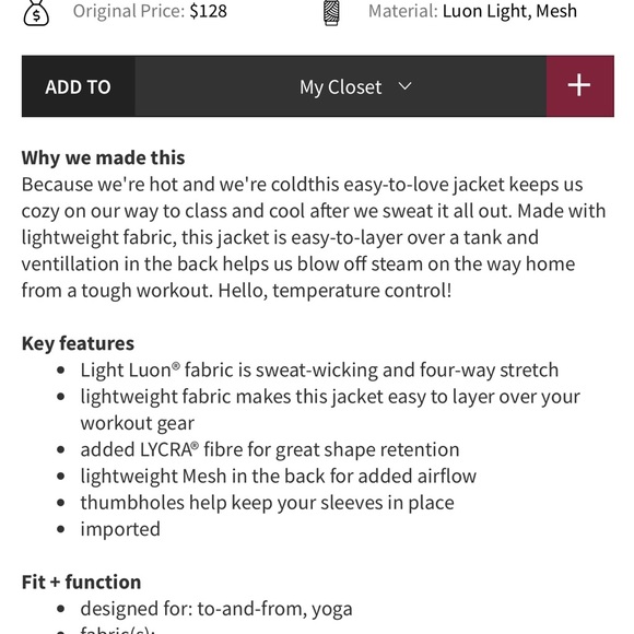 Lululemon If You’re Lucky jacket in Silver Fox - Picture 4 of 6